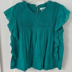 SABEL MARANT ÉTOILE Layona Ruffled Cotton-voile Top Size 36